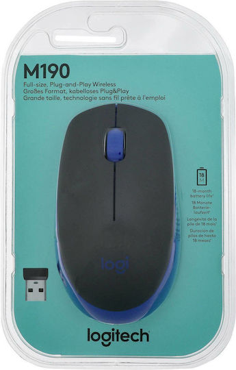 Logitech M190 Безжичен Мишка Син