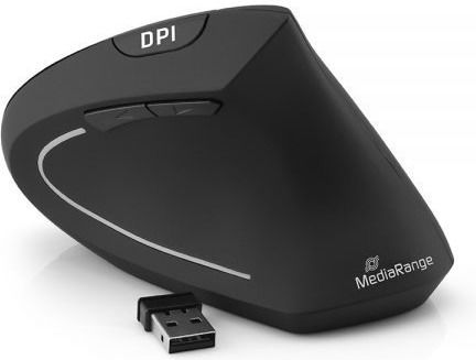 MediaRange MROS233 Kabellos Ergonomisch Vertikal Maus für Linkshänder Schwarz
