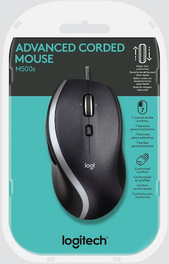 Logitech M500s С кабел Ергономичен Мишка Черен