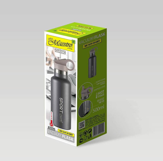Maestro Thermos Bottle Stainless Steel 500ml Black