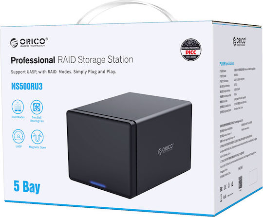 Orico Θήκη για 5 Σκληρούς Δίσκους 3.5" SATA III με σύνδεση USB 3.0