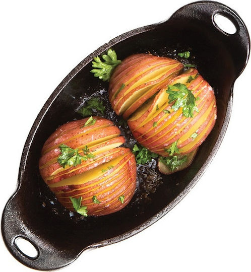 Lodge Oval Commercial Serving Board Cast Iron With Handle Heat Treated