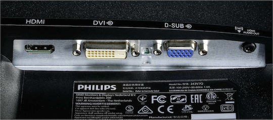 Philips 243V7QDSB IPS Monitor 23.8" FHD 1920x1080 mit Reaktionszeit 5ms GTG