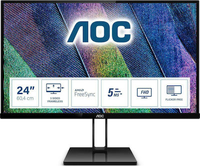 AOC 24V2Q IPS Monitor 23.8" FHD 1920x1080 με Χρόνο Απόκρισης 5ms GTG