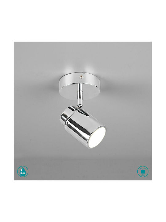 Trio Lighting Single Spot with Socket GU10 in Silver Color