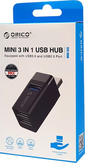 Orico MINI-U32 Hub 3 Θυρών USB 2.0 με σύνδεση USB-A