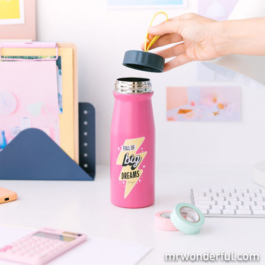 Mr. Wonderful Full of Big Dreams Stainless Steel Thermos Bottle 380ml Multicolour