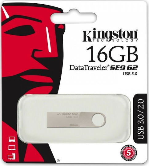 Kingston DataTraveler SE9 G2 16GB USB 3.0 Стик Сребрист