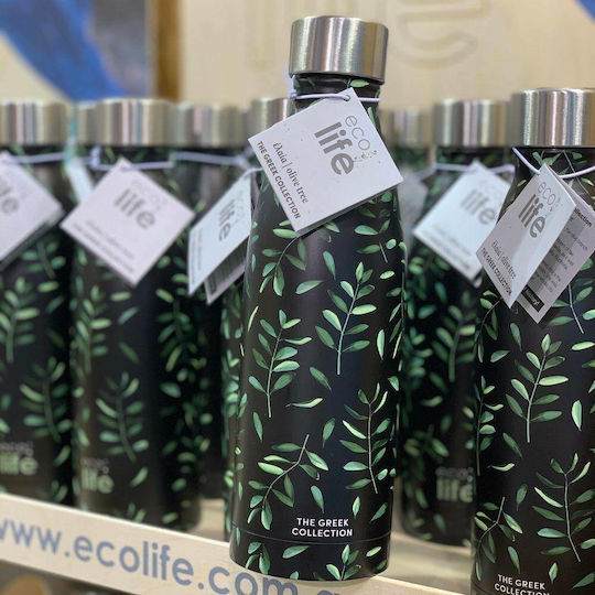 Ecolife Bottle Recyclable Bottle Thermos Stainless Steel BPA Free 500ml Olive