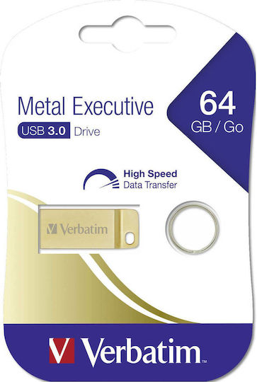Verbatim Metal Executive 64GB USB 3.0 Stick Χρυσό