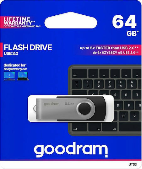 GoodRAM UTS3 64GB USB 3.0 Стик Черен