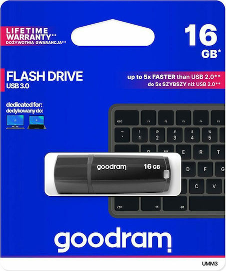 GoodRAM UMM3 16GB USB 3.0 Stick Μαύρο