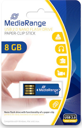 MediaRange 8GB USB 2.0 Stick Μπλε