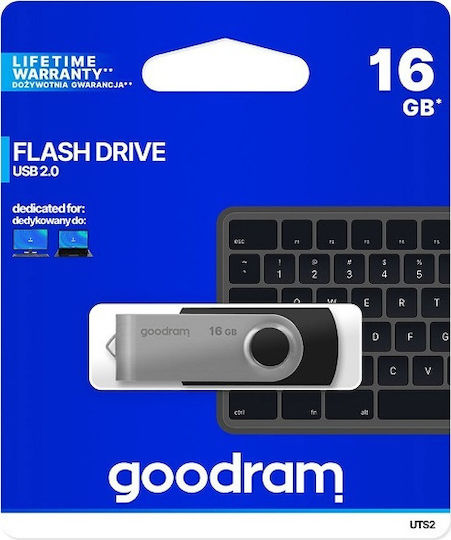 GoodRAM UTS2 16GB USB 2.0 Stick Μαύρο