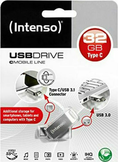 Intenso cMobile Line 32GB USB 3.1 Stick mit Verbindung USB-C & USB-A Silber