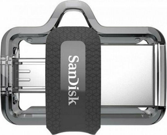Sandisk Ultra Dual Drive M3.0 16GB USB 3.0 Stick με σύνδεση USB-A & micro USB-B Μαύρο