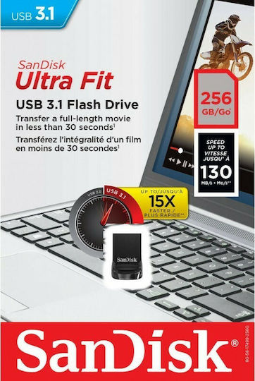 Sandisk Ultra Fit 256GB USB 3.1 Stick Black