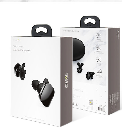Baseus Encok W02 In-ear Bluetooth Handsfree Earphones with Sweat Resistance and Charging Case Black