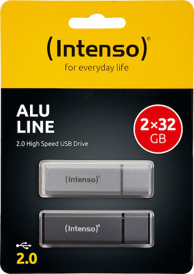 Intenso Alu Line Bonus Pack 32GB USB 2.0 Stick Πολύχρωμο