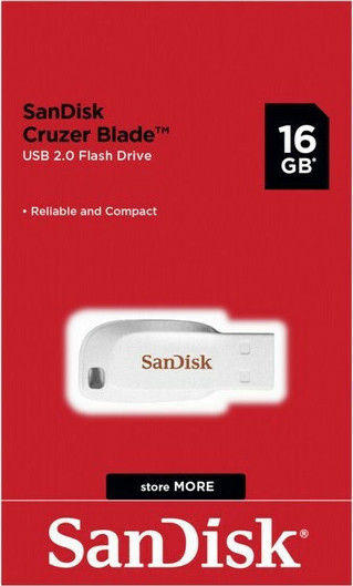Sandisk Cruzer Blade 16GB USB 2.0 Stick White