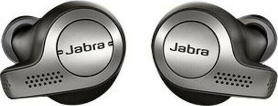 Jabra Elite 65t In-ear Bluetooth Handsfree Ακουστικά με Αντοχή στον Ιδρώτα και Θήκη Φόρτισης Titanium Black