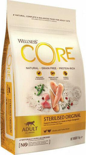 Wellness Core Grain Free Sterilised Dry Food Grain-Free & Gluten-Free for Adult Sterilized Cats with Chicken / Turkey 0.3kg