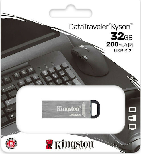 Kingston DataTraveler Kyson 32GB USB 3.2 Stick Silver