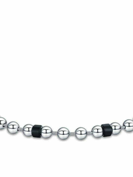 Luca Barra Armband aus Stahl mit Perlen