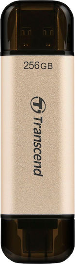 Transcend JetFlash 930C 256GB USB 3.2 Stick with connection USB-A & USB-C Gold