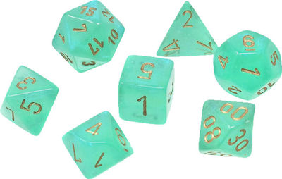 Chessex Luminary Light Green/Gold Polyhedral 7-Die Set