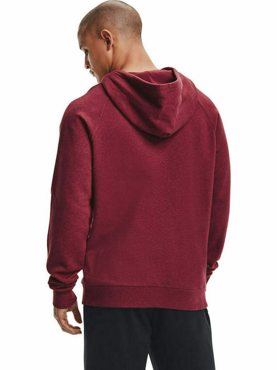 Under Armour Rival Herren Sweatshirt mit Kapuze und Taschen Burgundisch