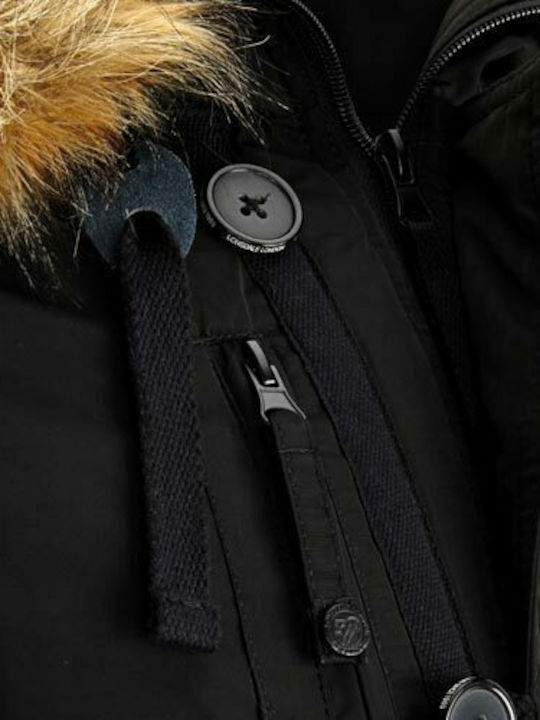 Jarreth Χειμωνιάτικο Μπουφάν Bomber Αδιάβροχο Μαύρο