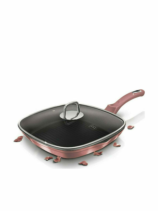 Berlinger Haus i-Rose Collection Grill With Lid made of Aluminum with Stone Coating 28cm