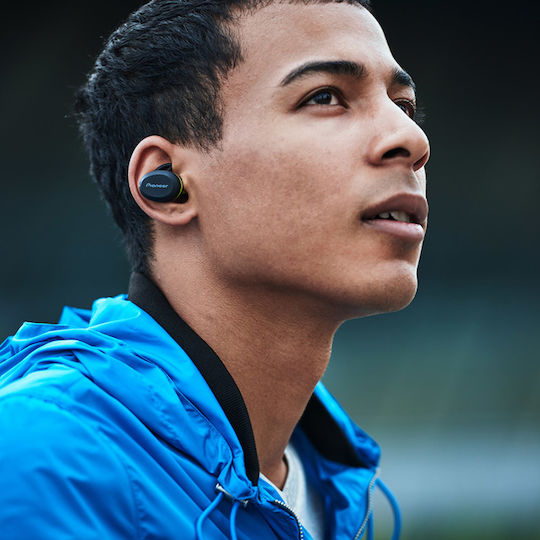 Pioneer E8 In-Ear Bluetooth-Freisprecheinrichtung Kopfhörer mit Schweißresistenz und Ladeetui Gelb