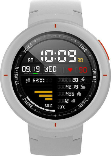 Amazfit Verge 43mm Smartwatch με Παλμογράφο (Λευκό)