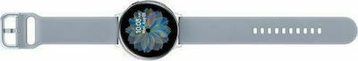 Samsung Galaxy Watch Active2 Aluminium 44mm Αδιάβροχο με Παλμογράφο (Ασημί)
