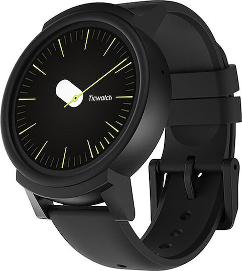 Ticwatch E 45mm Smartwatch με Παλμογράφο (Μαύρο)