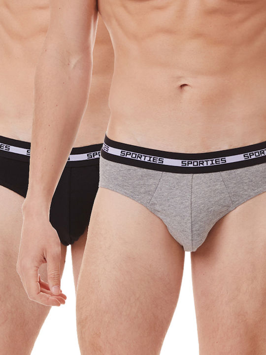 Ανδρικά Σλιπ Μαύρο / Γκρι 2Pack