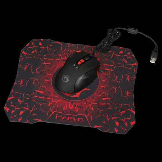 Marvo G928+G1 RGB Геймърска Мишка 3200 DPI Черен