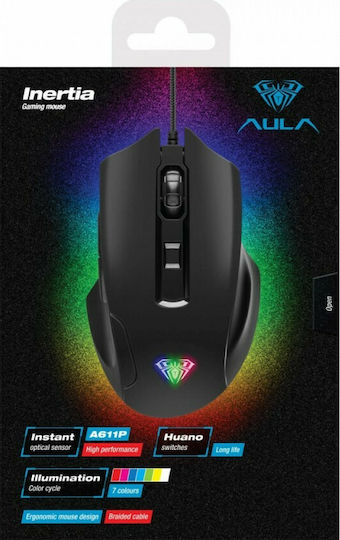 Aula Interia RGB Gaming Ποντίκι Μαύρο