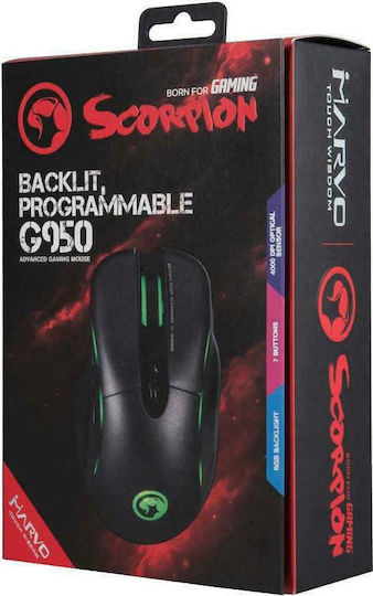 Marvo G950 RGB Геймърска Мишка 4000 DPI Черен
