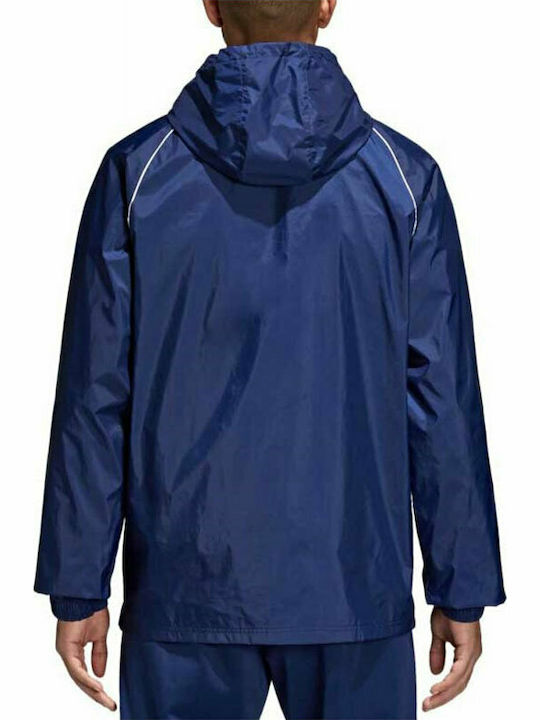 Adidas Core 18 Rain Ανδρικό Μπουφάν Αδιάβροχο για Άνοιξη Μπλε