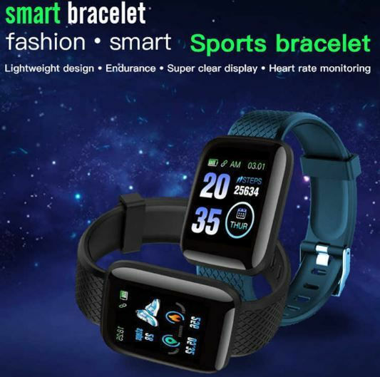 116 Plus Smartwatch με Παλμογράφο (Μαύρο)