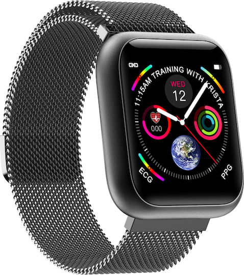 F11 Smartwatch mit Pulsmesser (Schwarz)