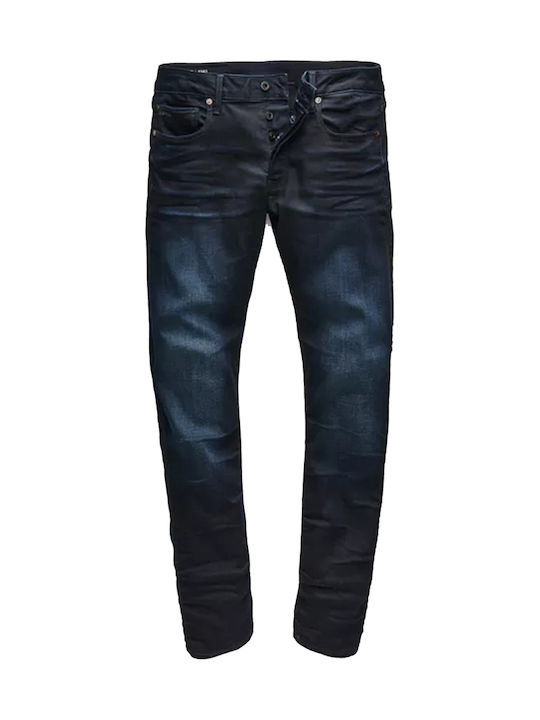 3301 Ανδρικό Παντελόνι Τζιν Ελαστικό με Slim Straight Εφαρμογή Navy Μπλε