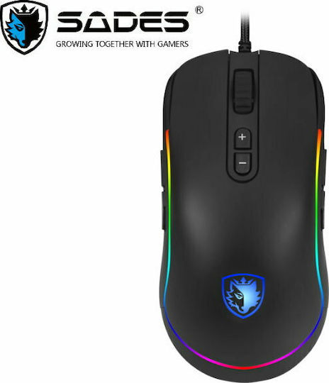 Sades Revolver RGB Gaming Mouse 100000 DPI Negru
