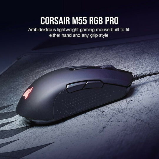Corsair M55 RGB Pro Gaming Gaming Maus 12400 DPI Schwarz