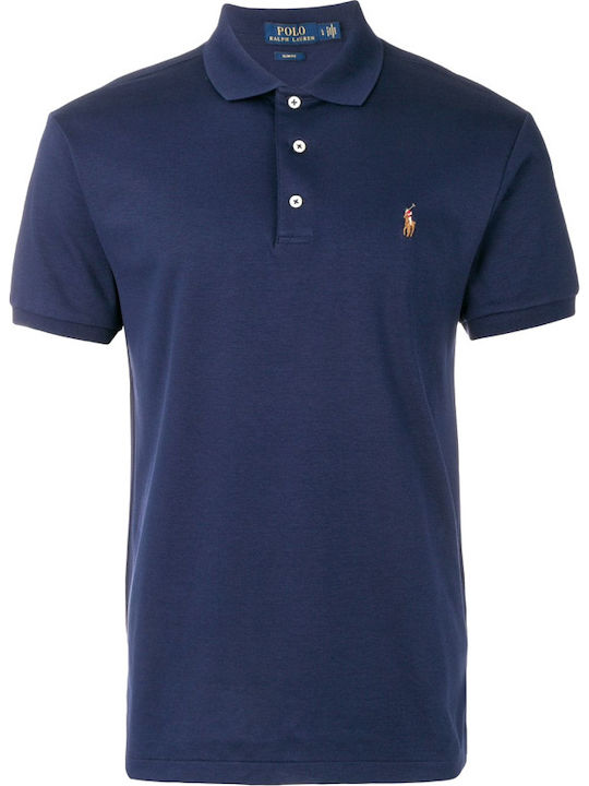 Polo Herrenbluse Kurzarm Marineblau