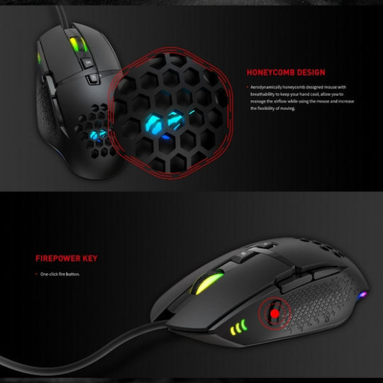 Havit MS1022 RGB Gaming Mouse 3200 DPI Negru