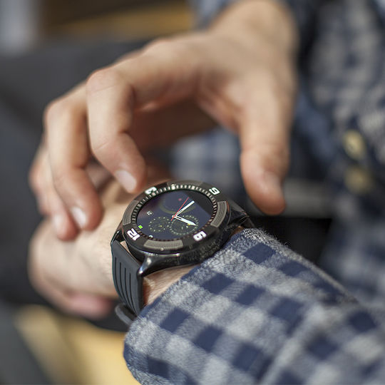 Forever SW-100 Smartwatch με Παλμογράφο (Μαύρο)